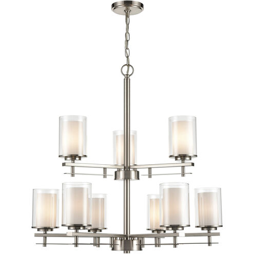 Huderson 9 Light 29 inch Brushed Nickel Chandelier Ceiling Light